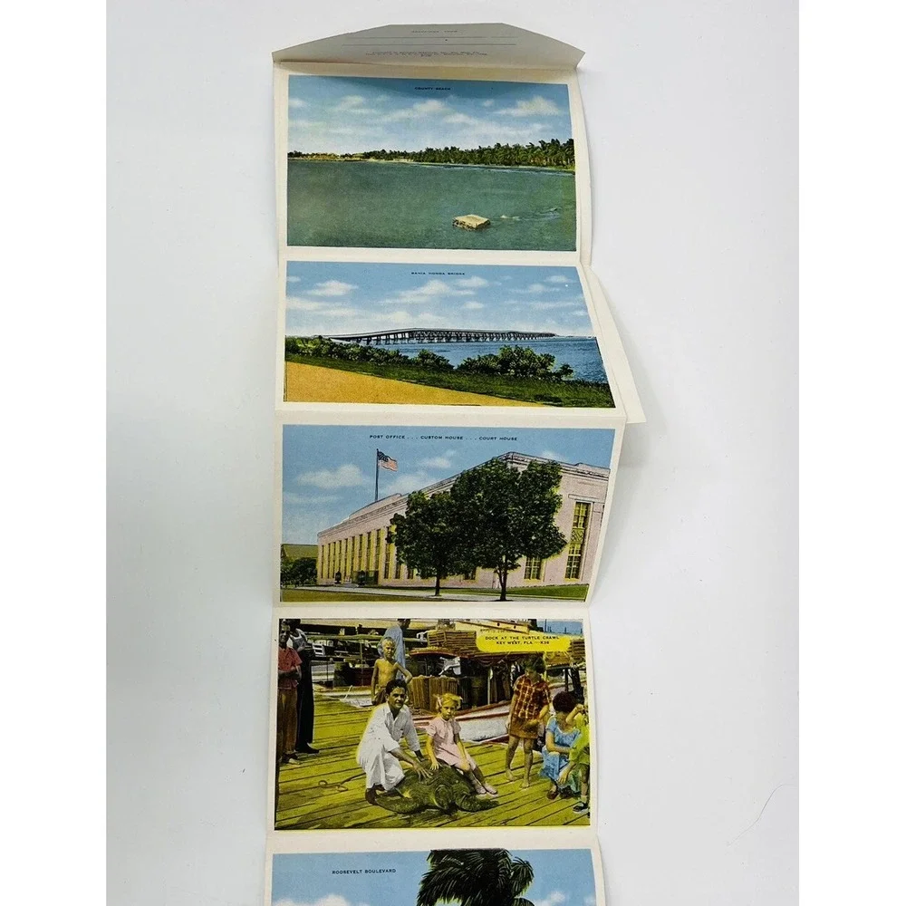 Vintage Florida Busch Gardens Key West Fold Out Postcards Souvenir Lot of 2